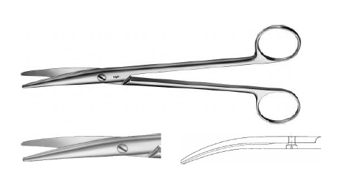 МАЙО НОЖИЦІ КРУГЛ. ТУПІ ВИГНУТІ 200MM